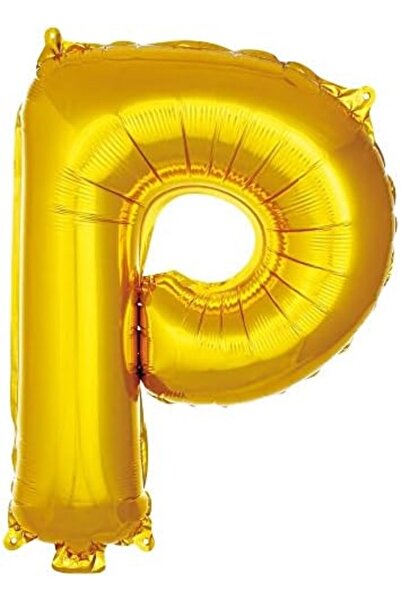 Yıldızan Letter P 16 Inch Gold Color Foil Balloon 36 cm (Gold) 931845