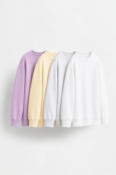 LEFTIES 4'lü düz renk sweatshirt pack