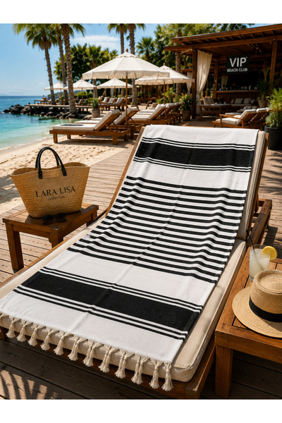 LaraLisa Striped Cotton 100 X 180 cm Peshtemal Beach Bath Towel