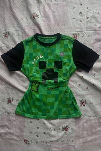İsra Ayyıldız Moonstar Collection Yeşil Reglan Kol Minecraft Y2K Street tam b...