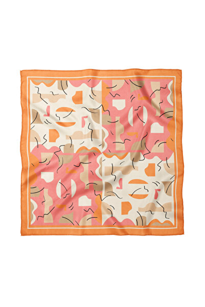 Sultan İpek Artistic Patterned Scarf / Bandana 70X70Cm