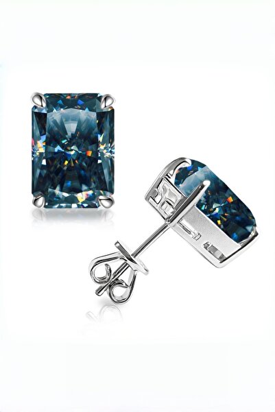 MEETMAY 18K Gold Plated S925 Silver Radiant Cut Earrings - 4ct 8x10mm Crushed...