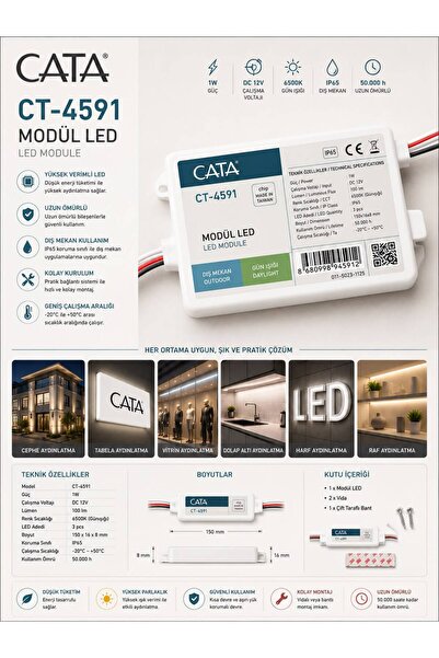 Cata CT-4591 MODÜL LED DIŞ MEKAN 2W (GÜN IŞIĞI) 100 ADET