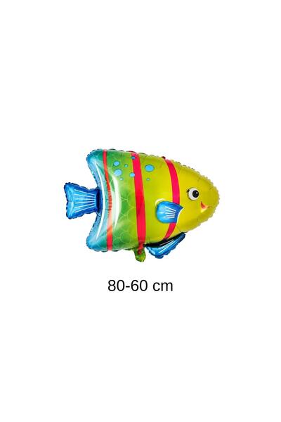 Patladı Gitti Colorful Fish Foil Balloon 80 × 60 cm – Undersea Themed Party D...