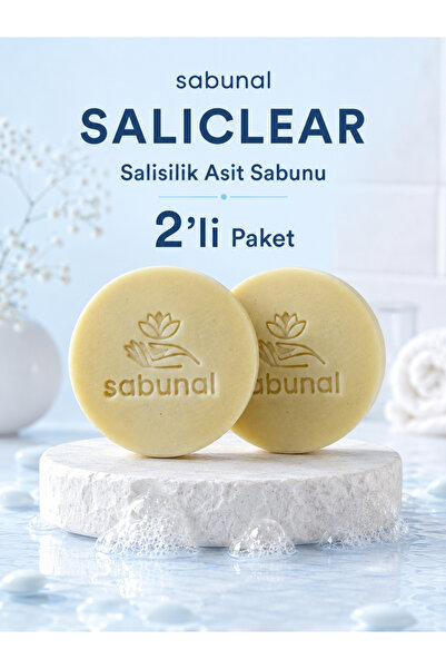 sabunal Saliclear Salicylic Acid Soap 2 Pcs - Natural Facial Care for Oily Sk...