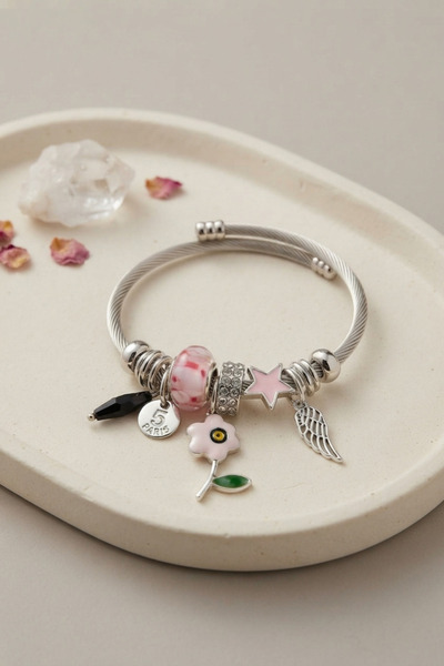 callerrons accessories سوار بتعليقة زهرة وردية - EBJ260725W44604