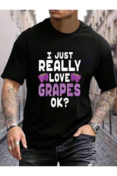 Astogria13 100% Cotton Kawaii For Grape Lovers - Cute I Love Grapes OK Men's ...