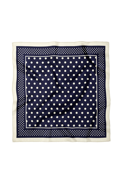 Sultan İpek Polka Dot Patterned Scarf / Bandana 70X70Cm