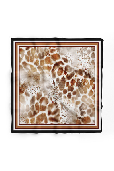 DSCARF Women's Leopard Patterned Satin Scarf 70X70 cm - Leopard Scarf That Ti...