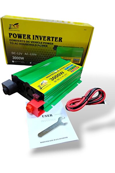 3XR Modified Sine Wave Power Inverter, Peak max 3000W, DC 12V to AC 220V, wit...