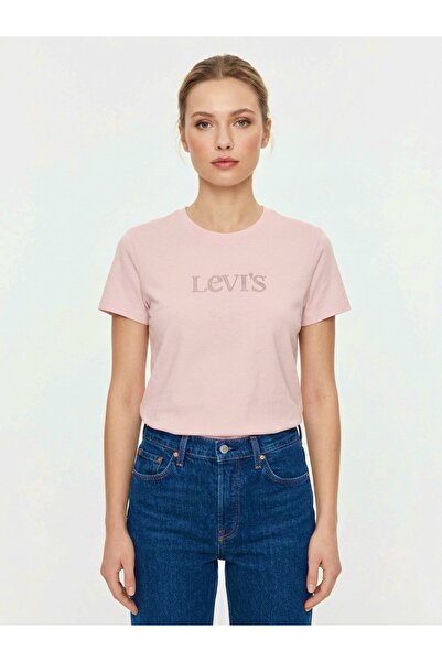 Levi's تي شيرت FAVORITE TONAL RHINESTONE CLUB للسيدات ذو ياقة دائرية وتفاصيل ...