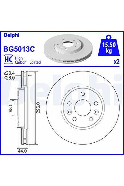 DELPHİ Set Discuri Frana Alpine A110 2 Mercedes-Benz Citan Tourer/T-Class Mic...