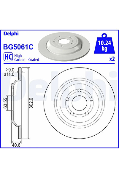 DELPHİ Set Discuri Frana Ford Focus 3/Focus 4/Kuga 3 2015-2019
