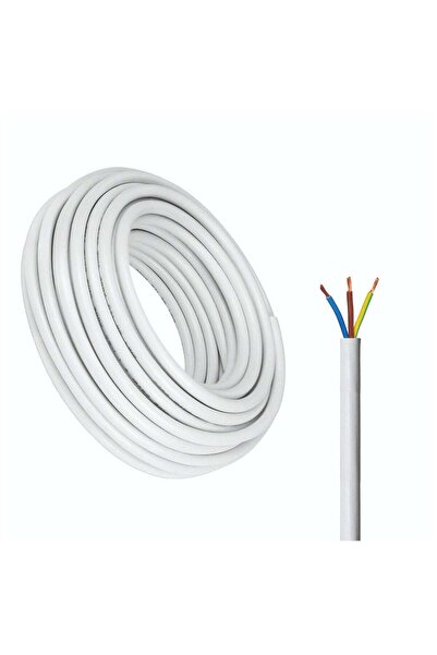 Duravel 3-Core Electrical Cable, White PVC Insulated Power Wire, Flexible Cop...