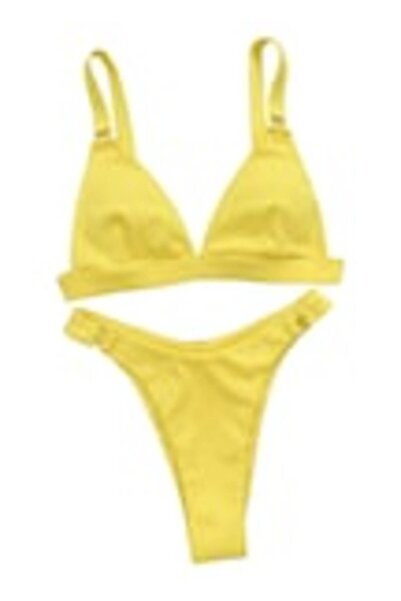 OEM Costum de baie dama, doua piese, galben, XL