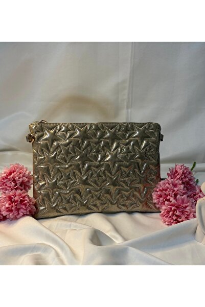 CLUTCH YILDIZ DESENLİ PARLAK ÇANTA