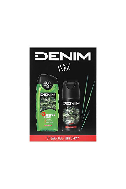 Denim Σετ Δώρου Wild Men's: Αφρόλουτρο 250ml & Αποσμητικό Σπρέι 150ml