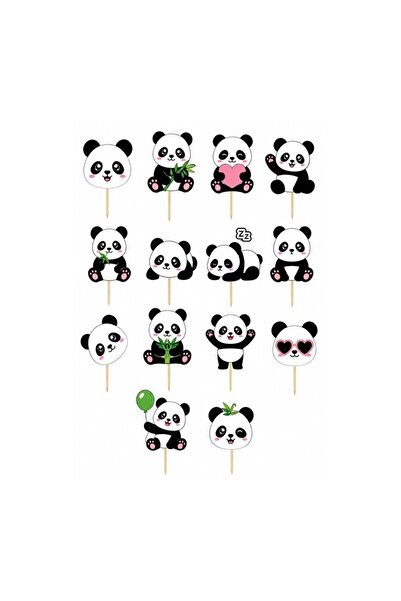 DecoParty Set de decorațiuni pentru tort – Tematică PANDA BEAR, 14 piese, Car...