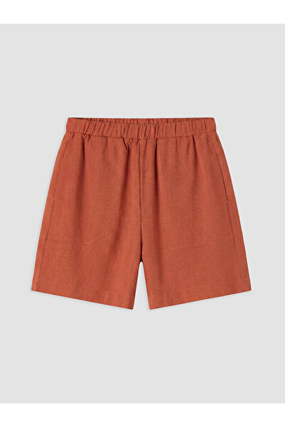 LC Waikiki Brown Women's Shorts with Elastic Waist