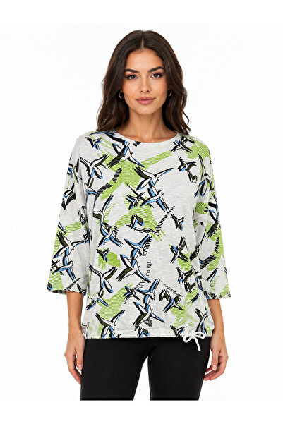 Neden Tekstil Women's Printed Relaxed Cut 3/4 Sleeve Blouse