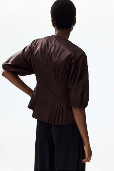H&M Waisted cotton blouse