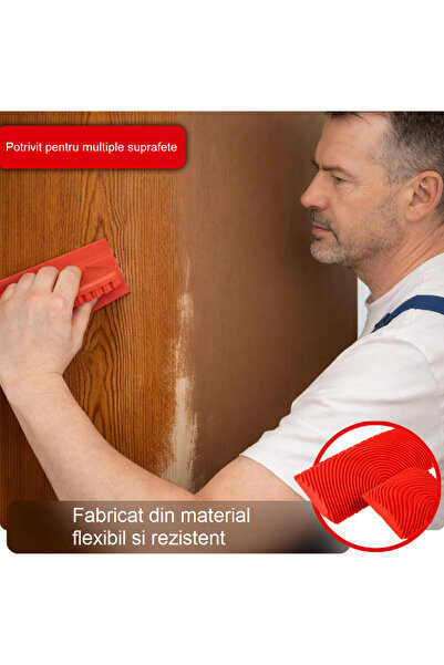OEM Perie pentru imitare textura lemn din cauciuc, reutilizabila, pentru deco...