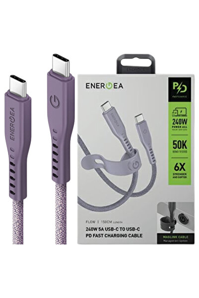 Energea Cablu USB-C 1.5M la USB-C 240W 5A PD pentru încărcare rapidă telefoane