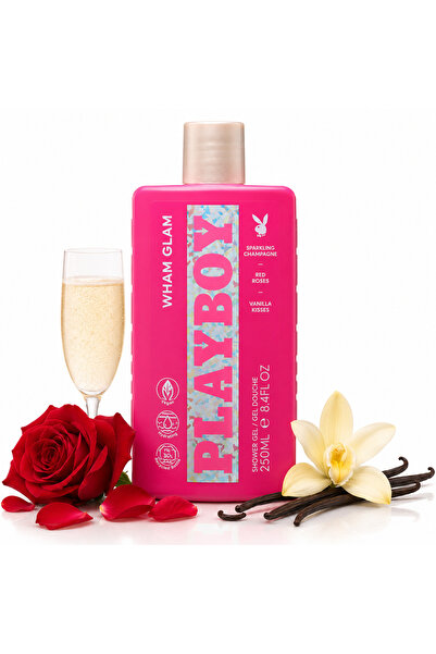 Playboy Gel de duș parfumat Playboy® Wham Glam, Sparkling Champagne, Red Rose...