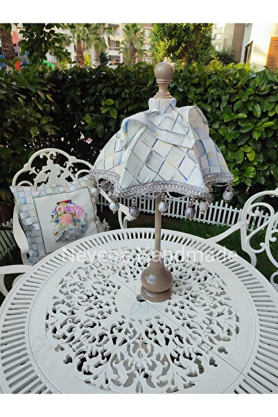 Nevena handmade Gri dama mini Bali şemsiyesi (gri ayaklı)