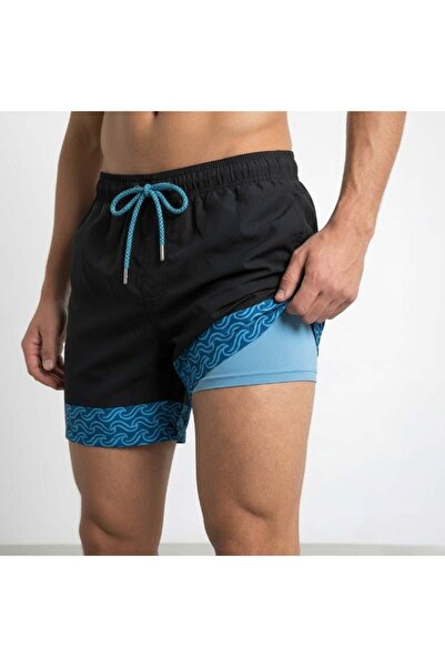 CETUS Board Short Wave (Black/Blue)