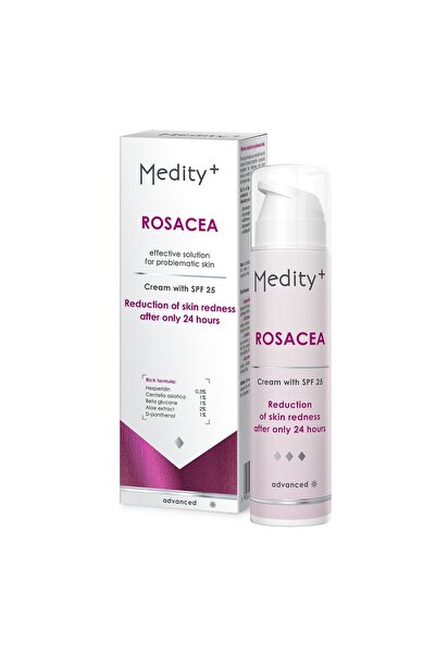 Medity+ Cremă de zi pentru față, SPF 25 pentru pielea cu rozacee