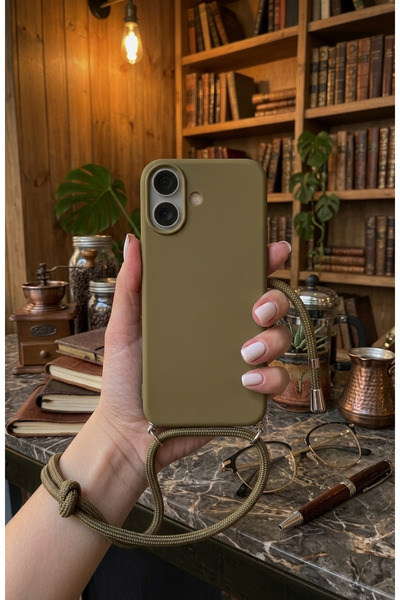 emybox İphone 17 Askılı Yumuşak Silikon İçi Kadife Telefon Kılıfı İp 130 cm