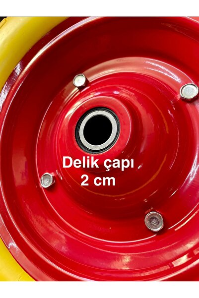 Genel Markalar Patlamaz El Arabası Tekeri Metal Jantlı ve Rulmanlı PU Teker 1 Adet