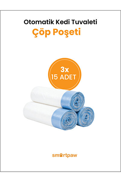 Otomatik Kedi Tuvaleti Çöp Poşeti 15'li - 3 Rulo x 15 Adet