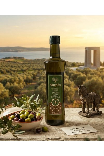 MAPİA NATUREL SIZMA ZEYTİNYAĞ ÇANAKKALE BÖLGESİNDEN CAM ŞİŞE 500 ML