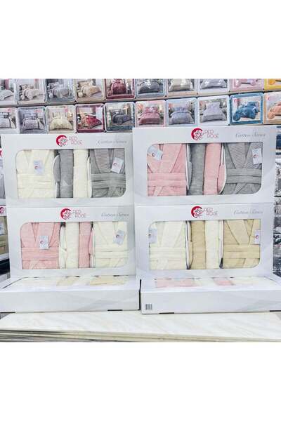 Red Rose Modern 11-Piece Turkish Bathrobe Set: Luxurious Experience of Comfort and Style