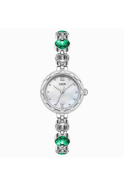 OMES GEDI Women's Watch - Heart-Shaped Gemstone Bracelet Luxury Waterproof