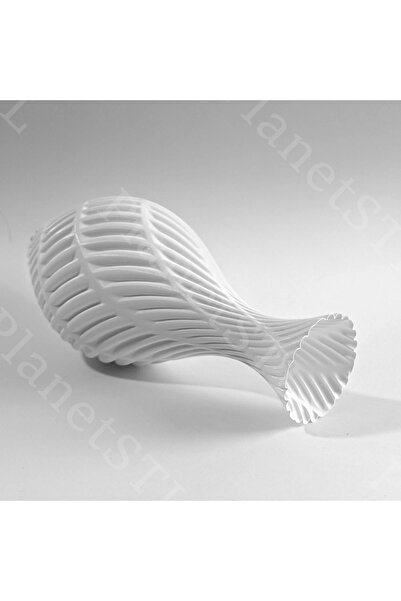 Nivora Dekoratif Vazo – Örgü Dokulu Modern 3D Baskı Vazo