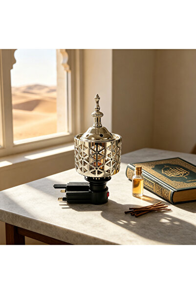 NUJET Retro geometric hollow metal plug-in aromatherapy stove household elect...