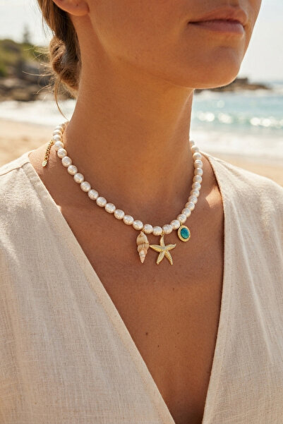 Lisinya Sea Breeze Pearl Charm Necklace -