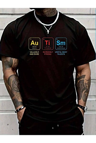 9TAY 100% Cotton Autistic Awareness Women Men Elements Periodic Table ASD Wom...