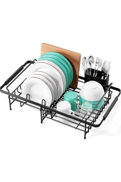 Dotail Extendable Dish Rack, 3-in-1 Design, Adjustable 33–51 cm, Stainless St...