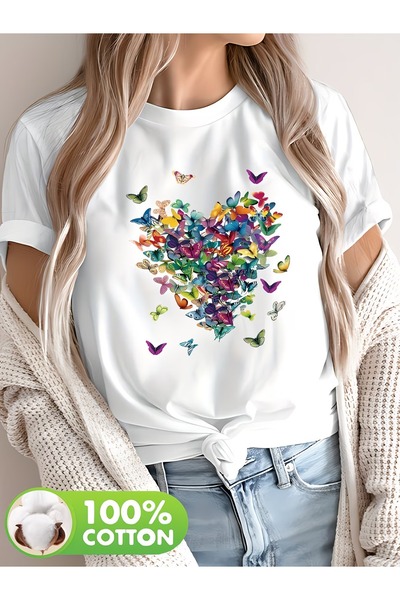 puolikuu Unisex Comfortable Fit Tshrit Printed Tshirt