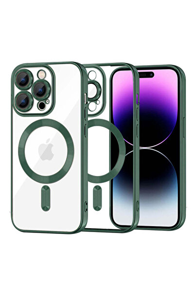 Techsuit Case for iPhone 14 Pro Max, Lux Crystal MagSafe, blue - dark green