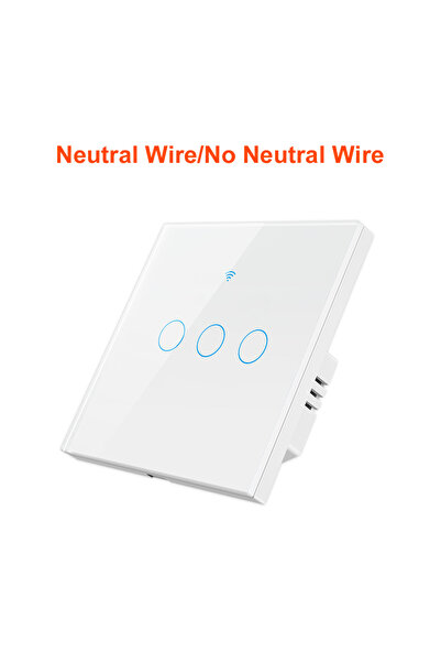 Choice Wifi 3 Gang For Tuya Wifi Smart Light Switch No Neutral Wire Touch Pan...