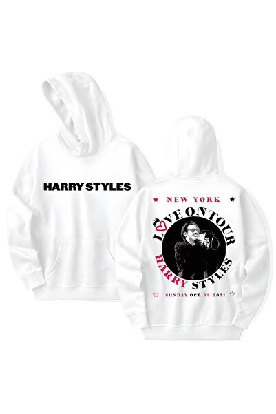 STİL-X Harry Styles Printed Cotton Long Sleeve Hooded Sweatshirt with 3 Threa...