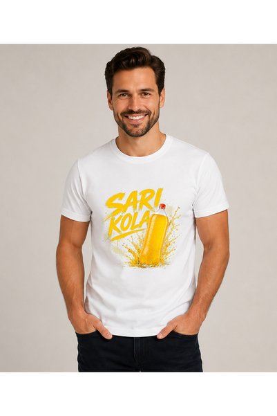 ASELİNDA Κίτρινο T-shirt με σχέδιο Kola - 100% βαμβάκι