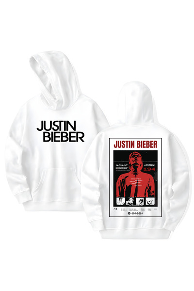 STİL-X Justin Bieber Printed Cotton Long Sleeve Hooded Sweatshirt with 3 Yarns