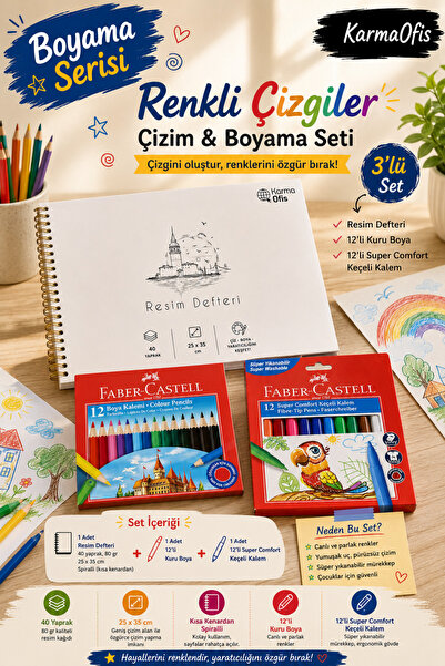 Faber Castell Painting Series White 25X35 cm 40 Sheets Drawing Pad and Faber-...