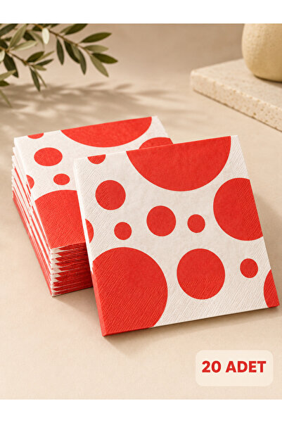 essen party Red White Polka Dot Paper Party Napkins 33X33 cm Double Layer 20 ...